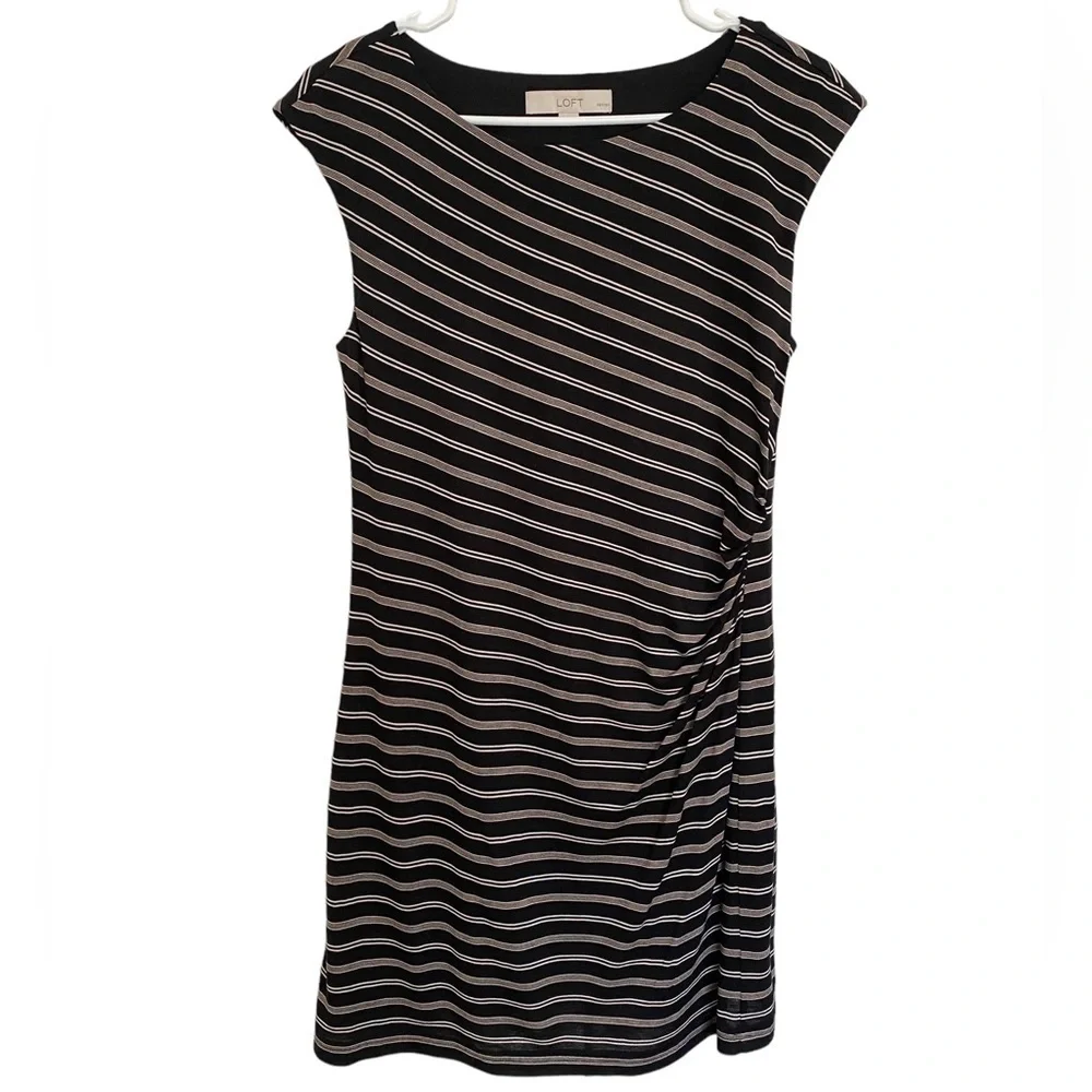 Loft by Ann Taylor Striped Dress MP Sleeveless - Picture 6 of 7
